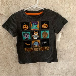 Infant Boys Gray Super Monsters Trick or treat Halloween shirt